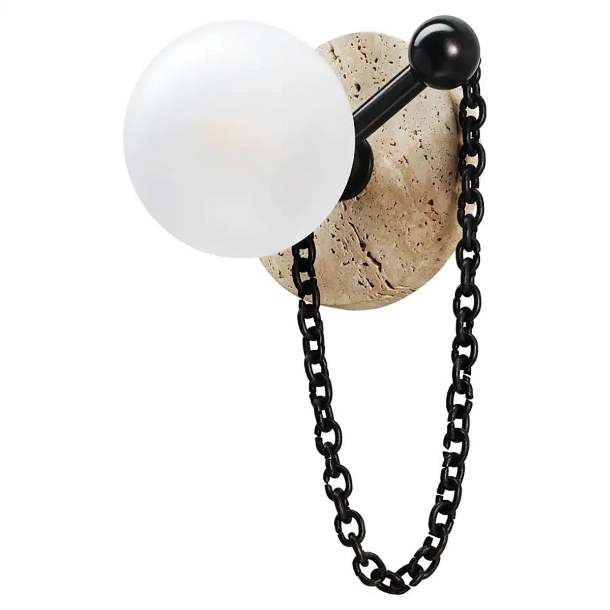Petelise wandlamp met marmeren bol