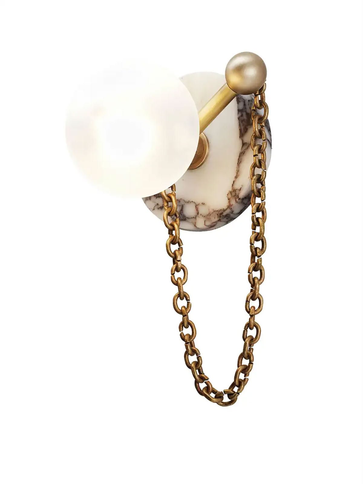 Petelise wandlamp met marmeren bol