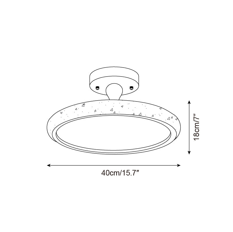 Luvia plafondlamp Semi Flush travertin
