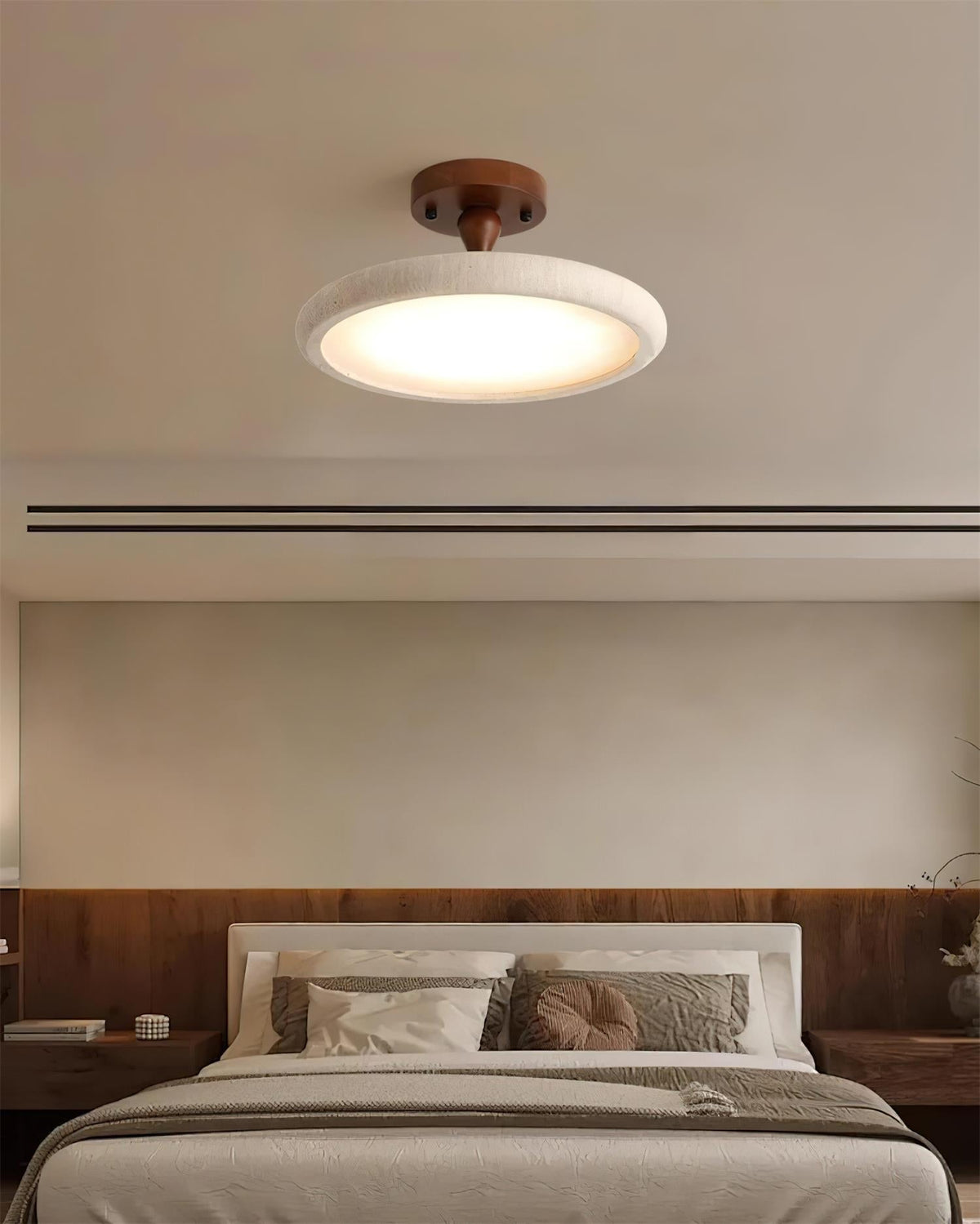 Luvia plafondlamp Semi Flush travertin