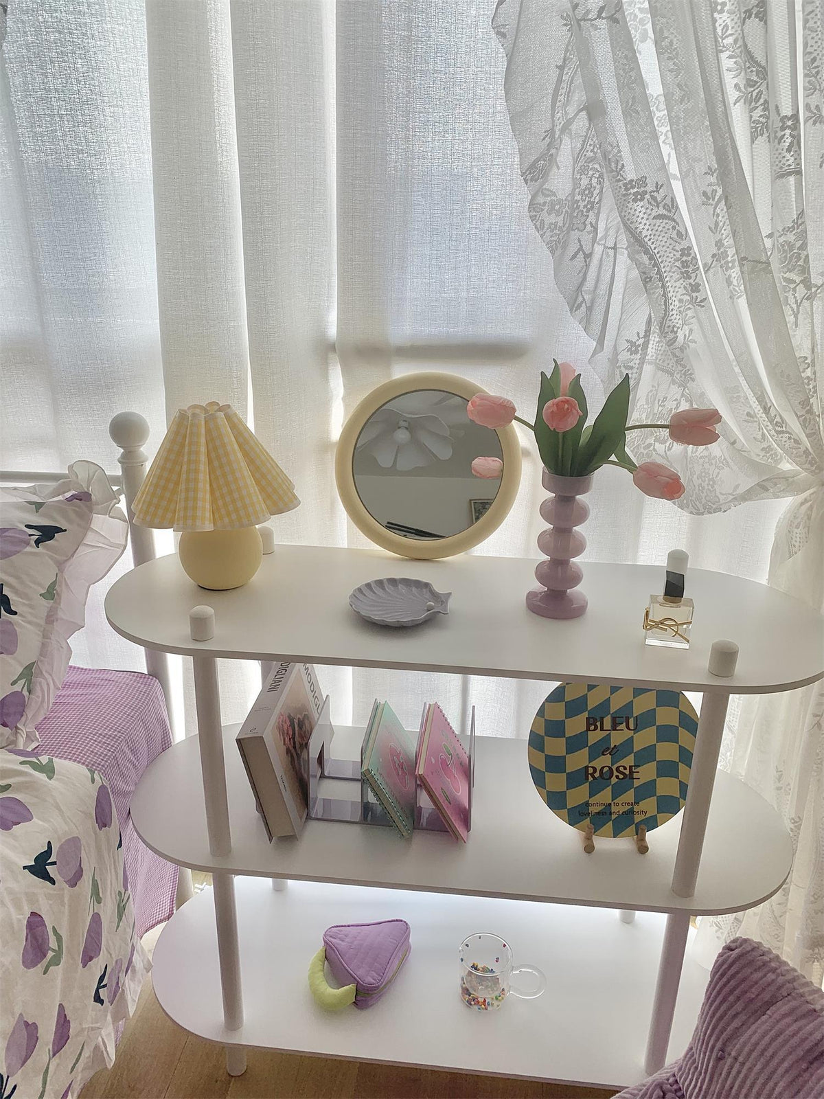 Nirixon whimsische tafellamp met stoffen kap
