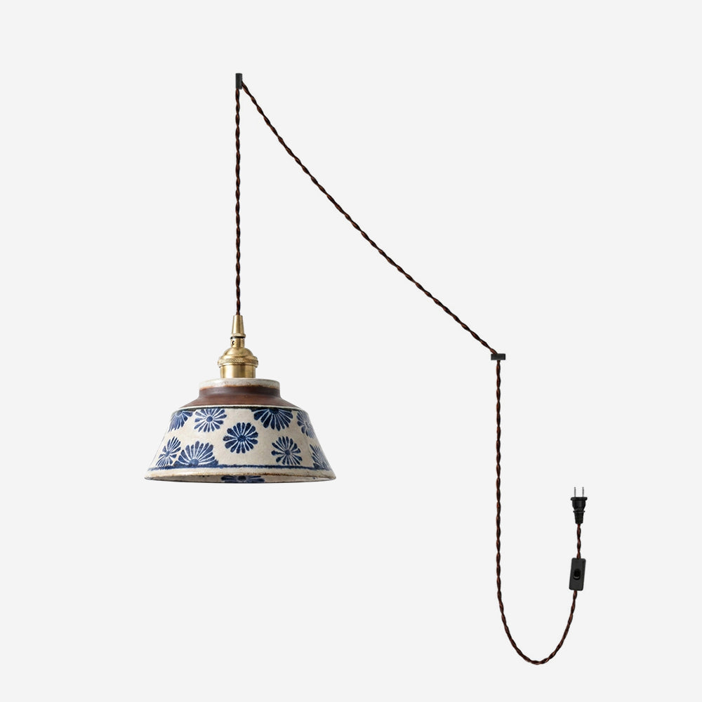 Indigo stekker-in hanglamp