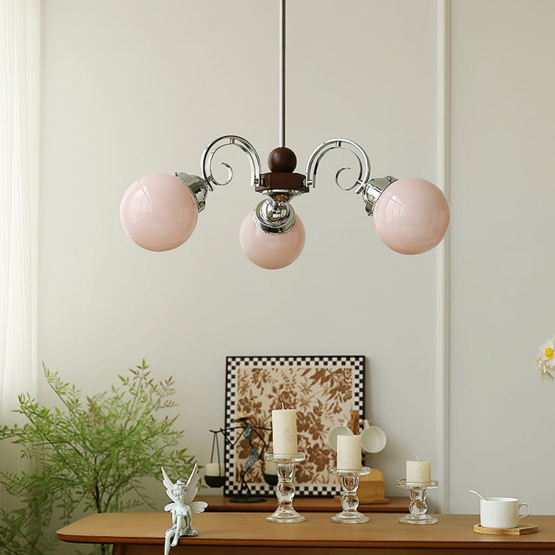 Valentina Vintage Crème Kroonluchter Glas Woonkamer Slaapkamer