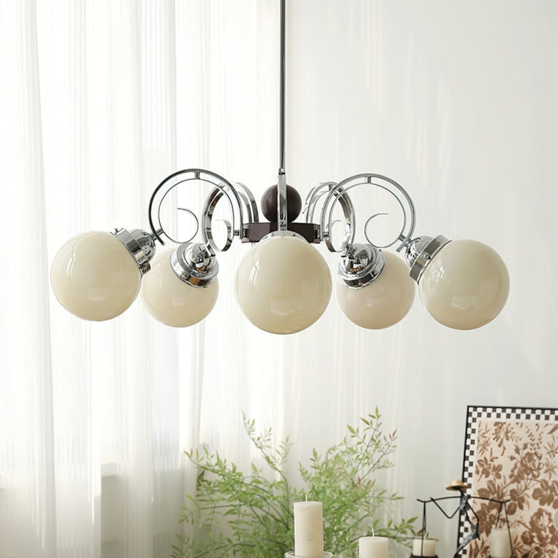 Valentina Vintage Crème Kroonluchter Glas Woonkamer Slaapkamer