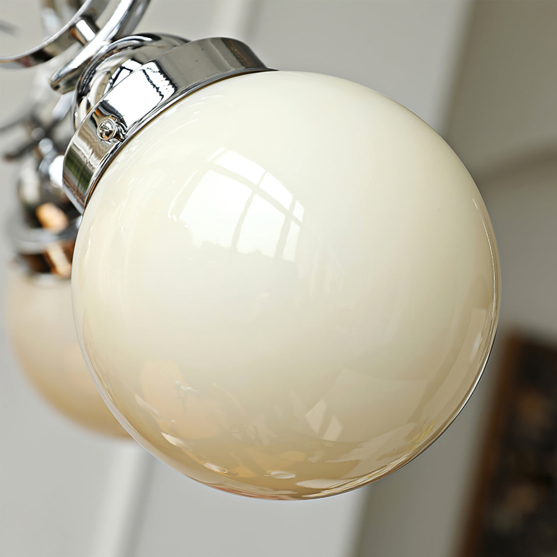 Valentina Vintage Crème Kroonluchter Glas Woonkamer Slaapkamer