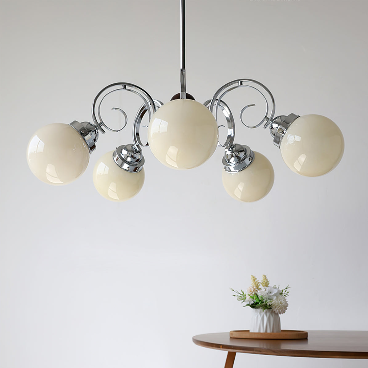 Valentina Vintage Crème Kroonluchter Glas Woonkamer Slaapkamer