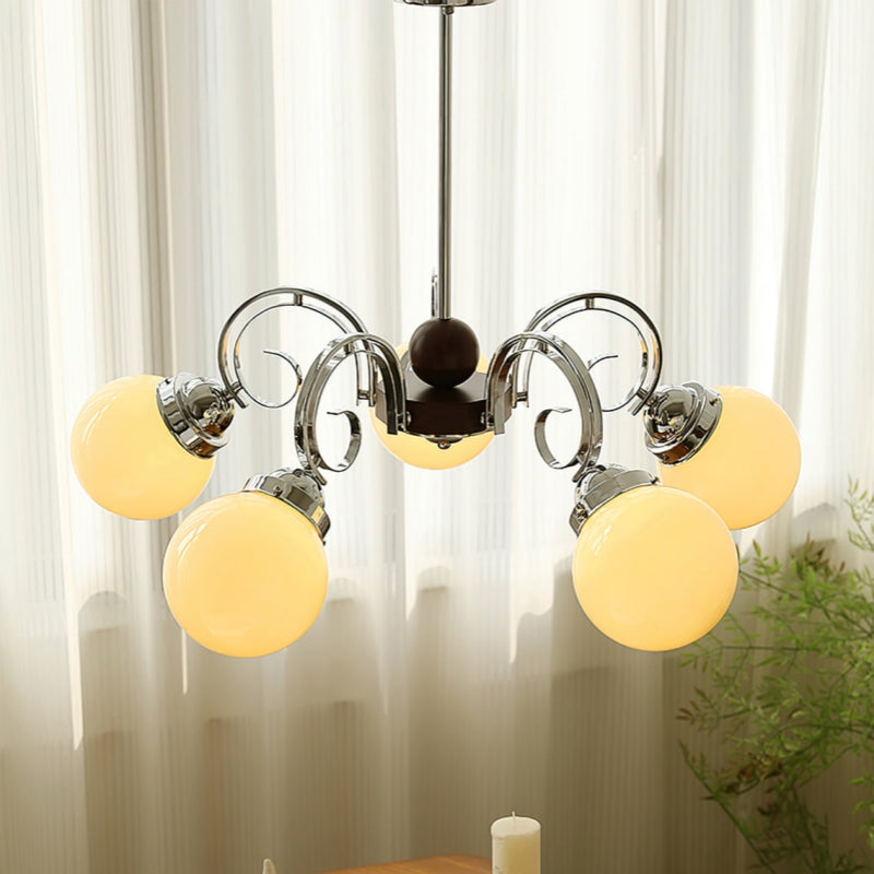 Valentina Vintage Crème Kroonluchter Glas Woonkamer Slaapkamer