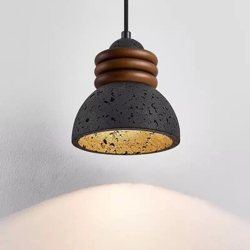 Riso Ring Zwart travertin hanglamp