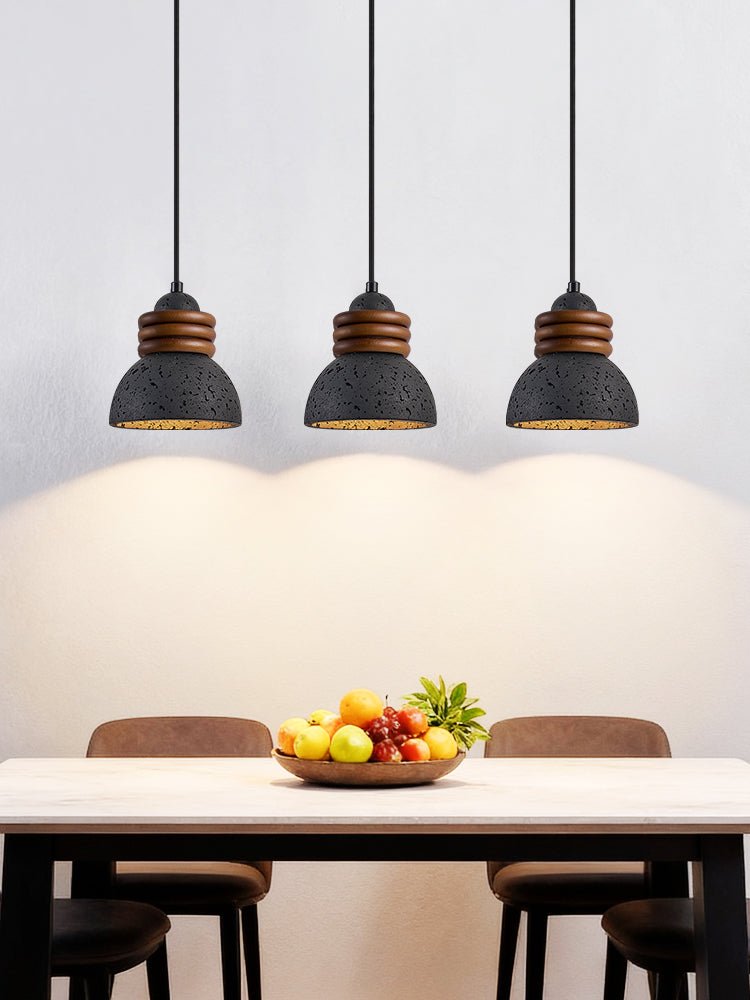 Riso Ring Zwart travertin hanglamp