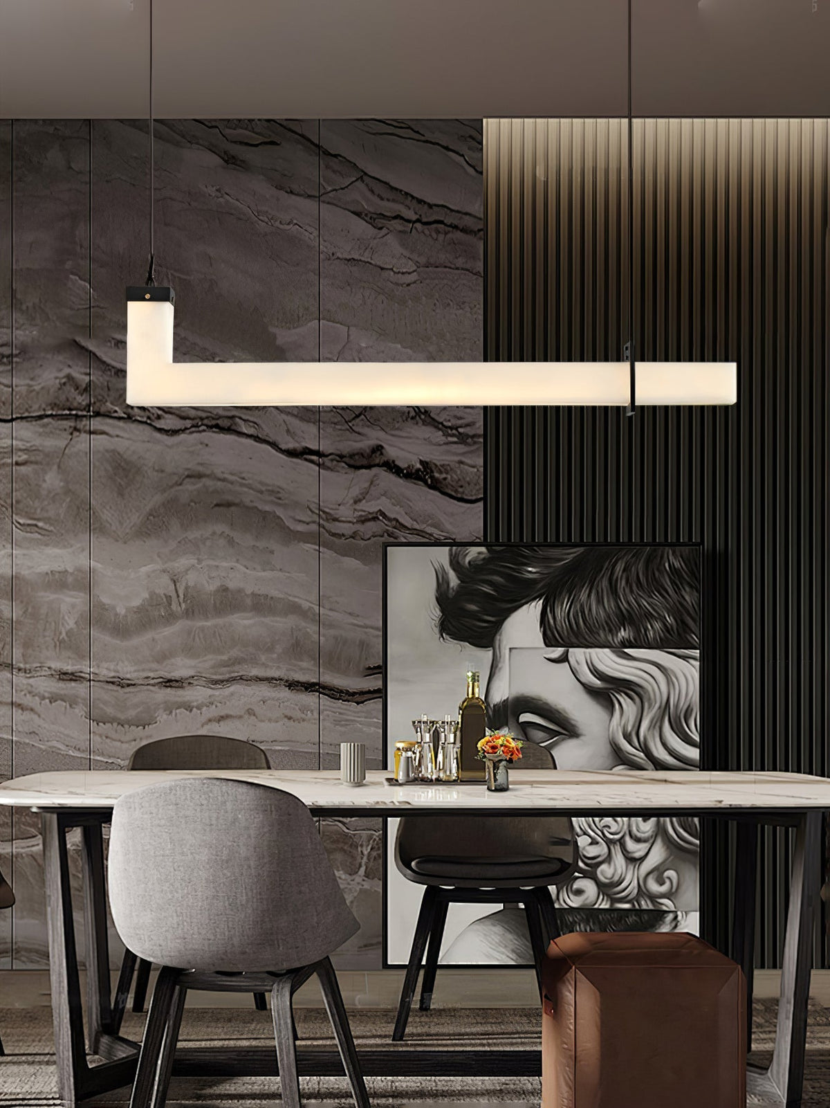 Nivienne Linear albasten hanglamp met goudkleurige accenten