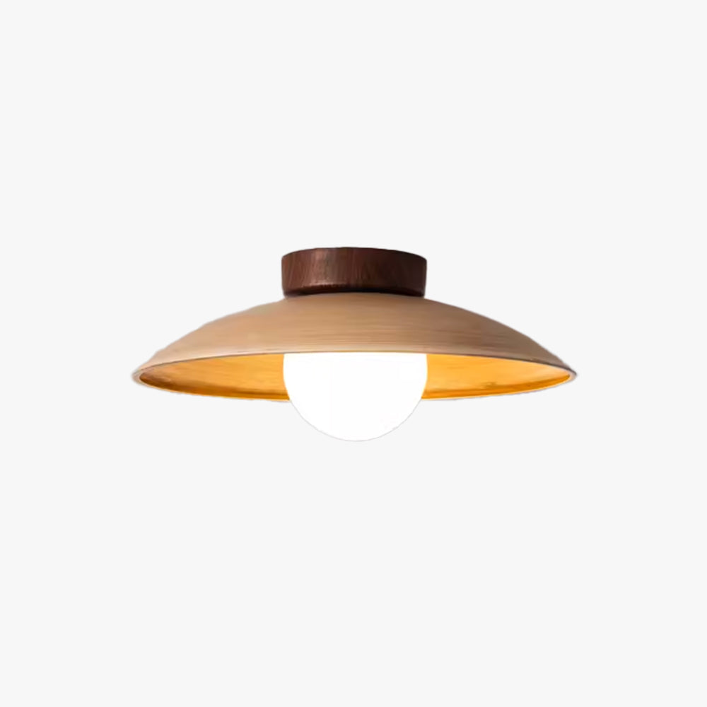 Ozawa Vintage LED Plafondlamp Wit Metaal Hout Glas Slaapkamer