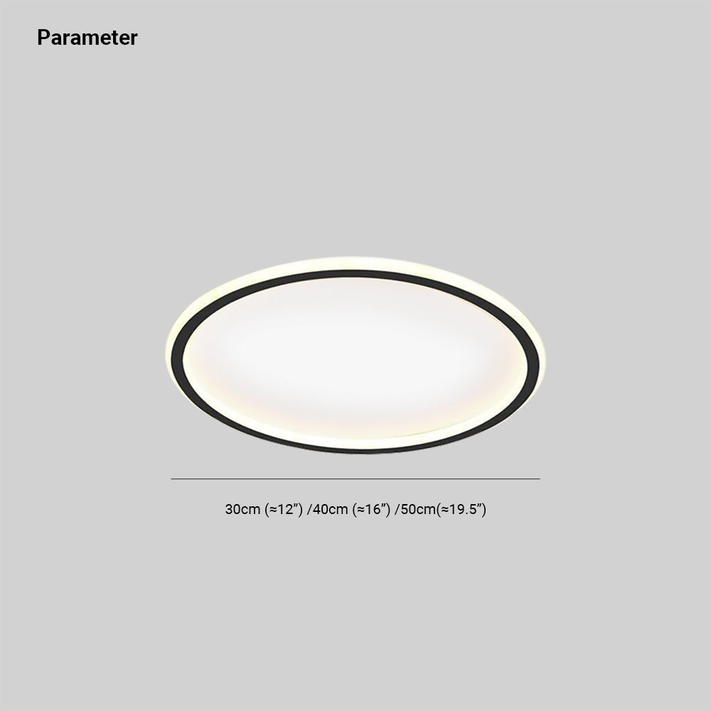 Quinn Moderne Ronde LED Plafondlamp Metaal/Acryl Zwart/Wit Slaap/Eet/Woonkamer