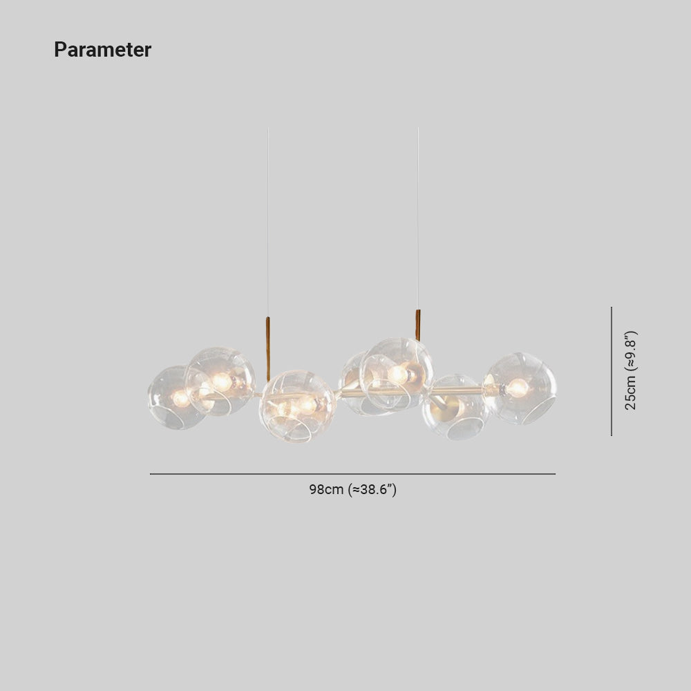 Valentina Ronde LED Hanglampen Zwart Goud Metaal Glas Woonkamer
