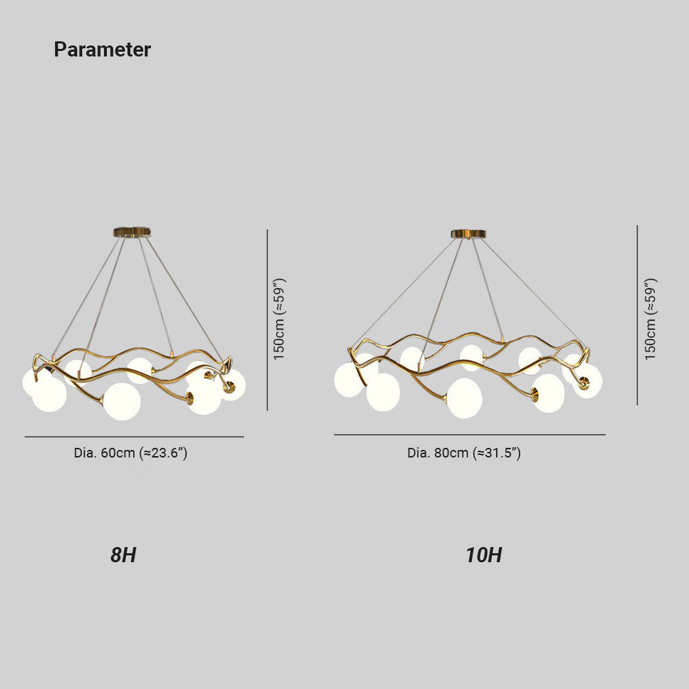 Valentina Ronde LED Hanglampen Messing Metaal Glas Woonkamer Eetkamer
