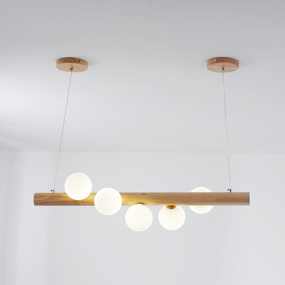 Valentina Hanglampen Bubble, Houten & Glas