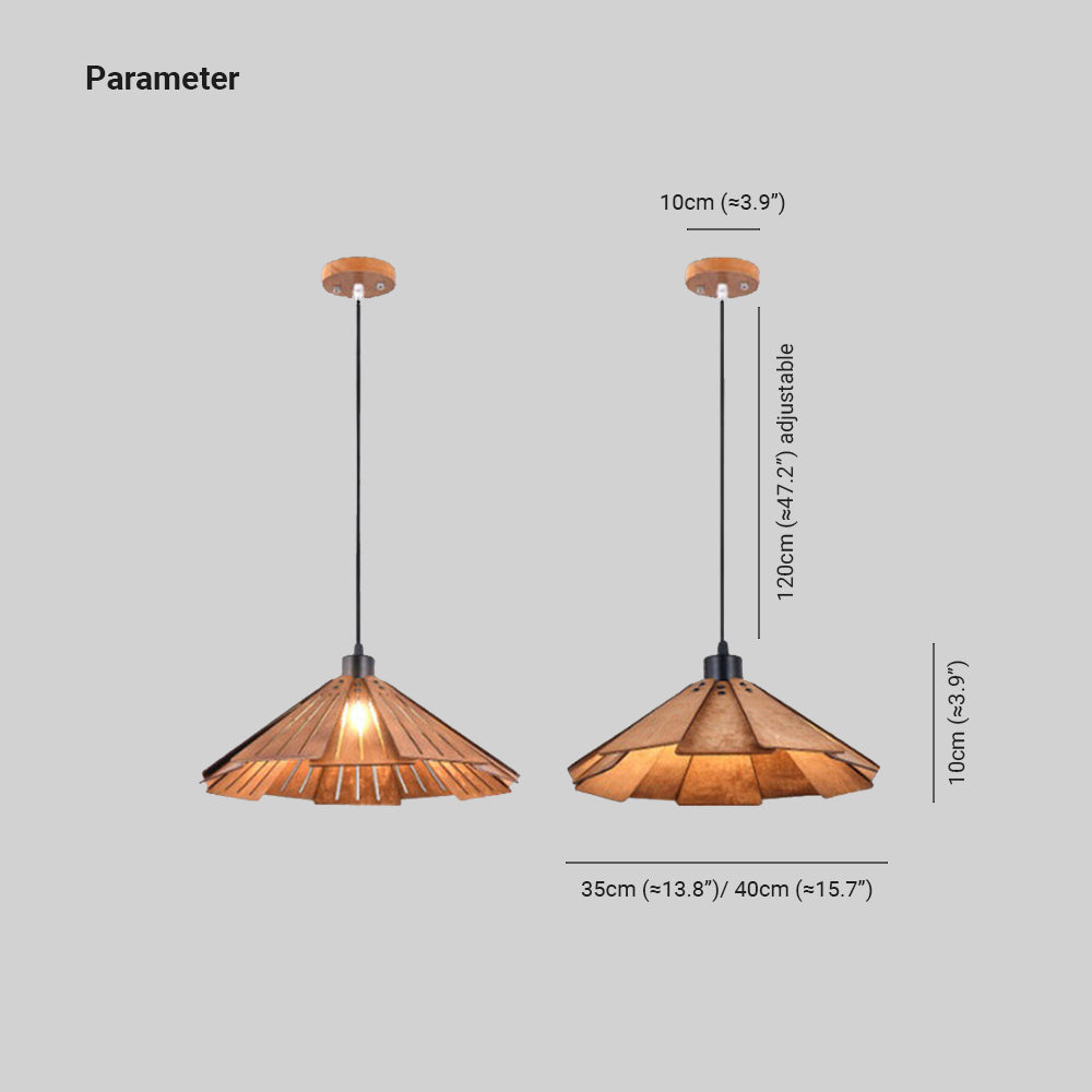 Muto Retro LED Hanglampen Bruin Geel Metaal Hout Woonkamer
