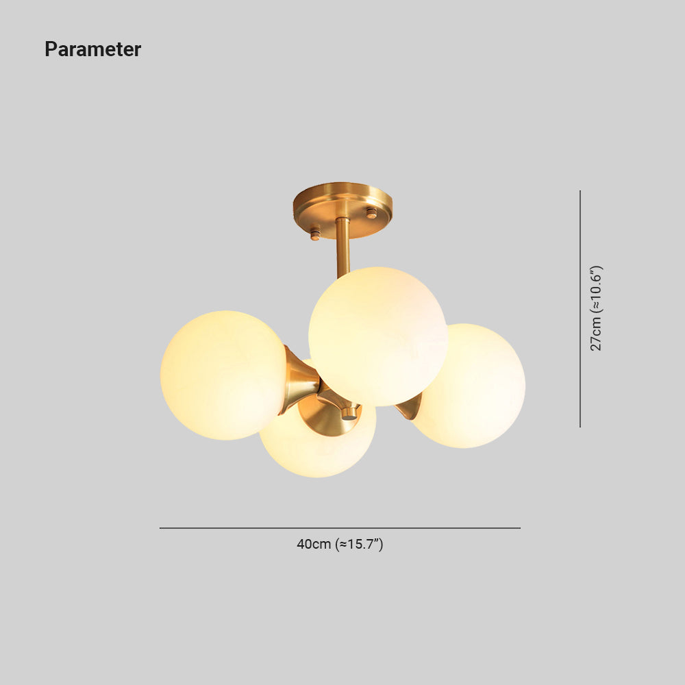 Valentina Ronde LED Hanglampen Koper Glas Slaapkamer Woonkamer