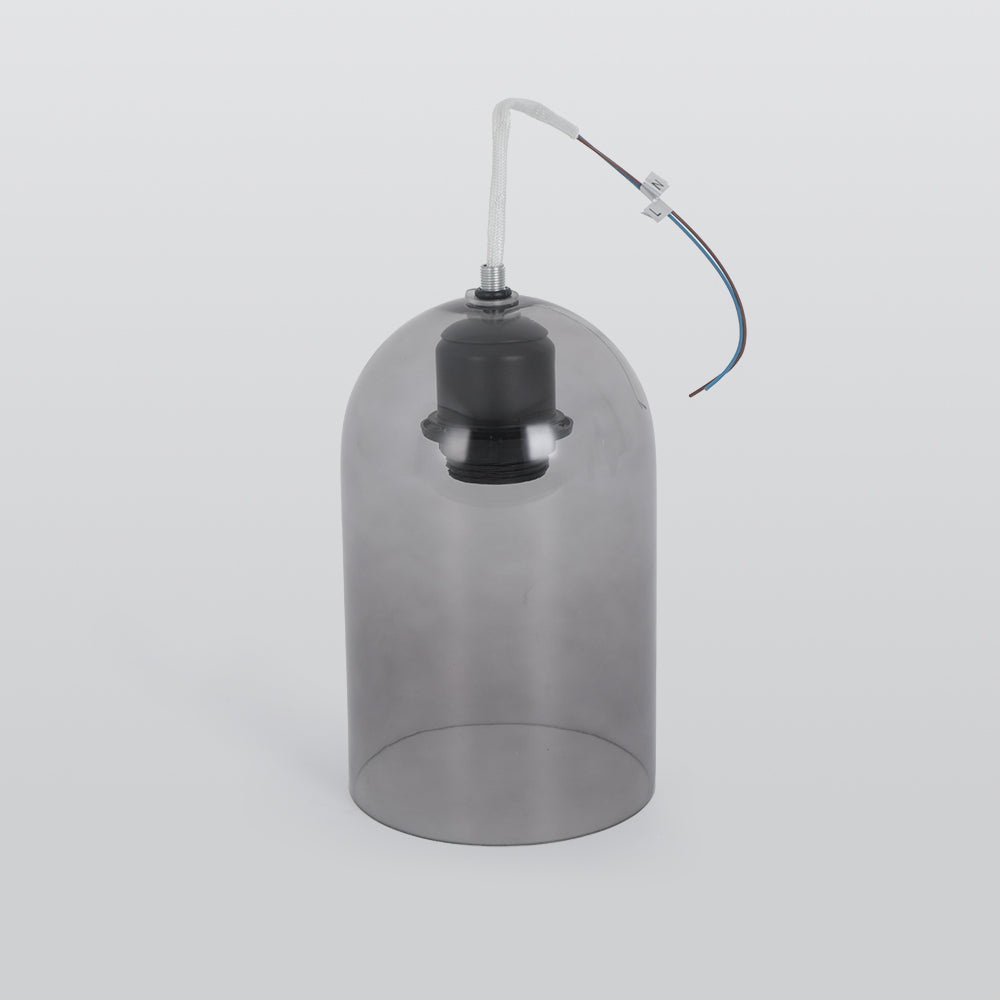 Sanna Vintage LED Plafondlamp Rookgrijs Cognac Metaal Glas Slaapkamer Woonkamer