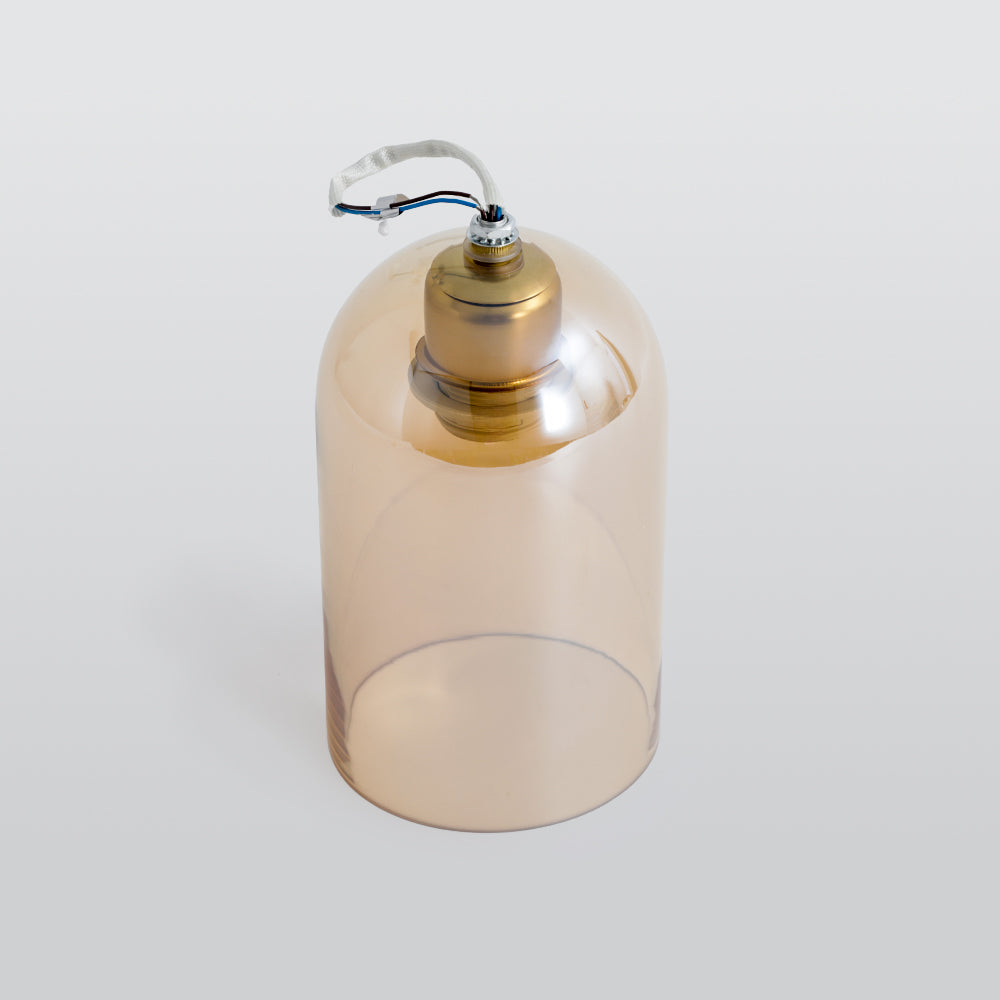 Sanna Vintage LED Plafondlamp Rookgrijs Cognac Metaal Glas Slaapkamer Woonkamer