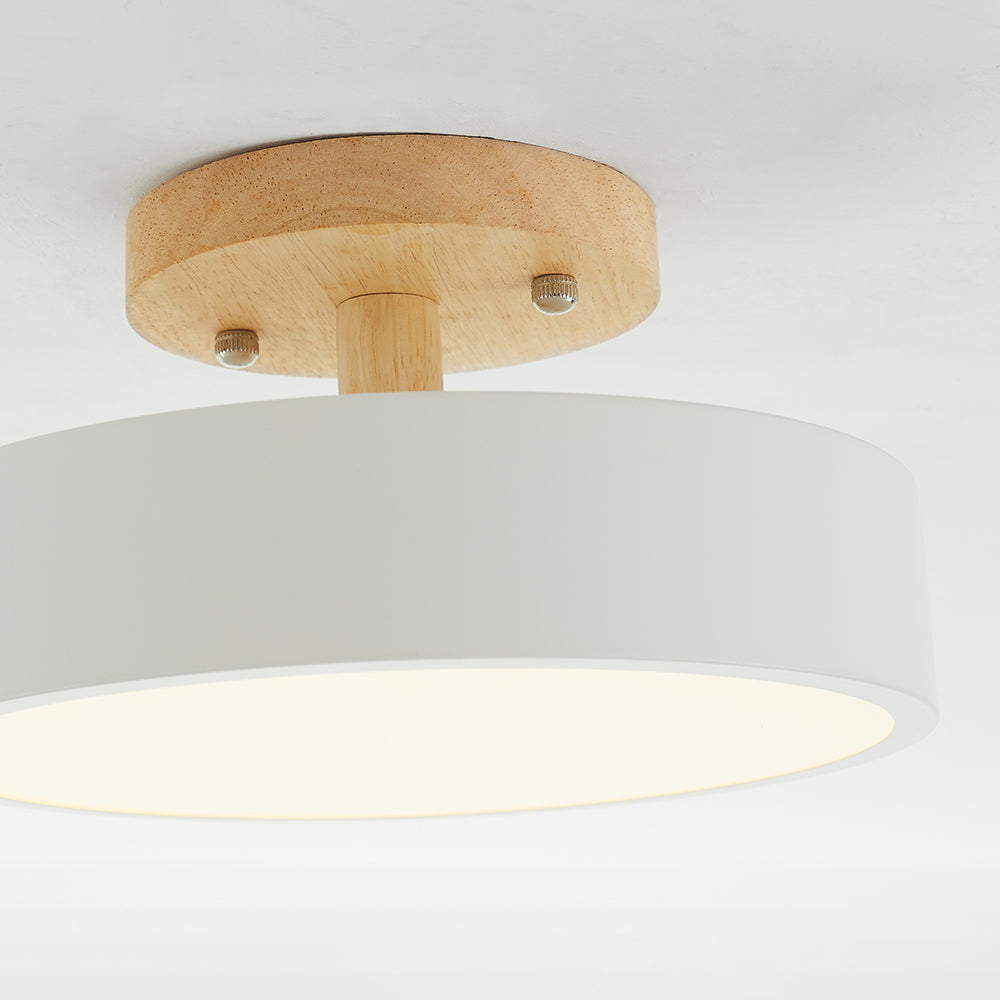 Quinn Moderne LED Plafondlamp Hout/Acryl Hout/Wit/Roze/Groen/Grijs Slaap/Eet/Woonkamer