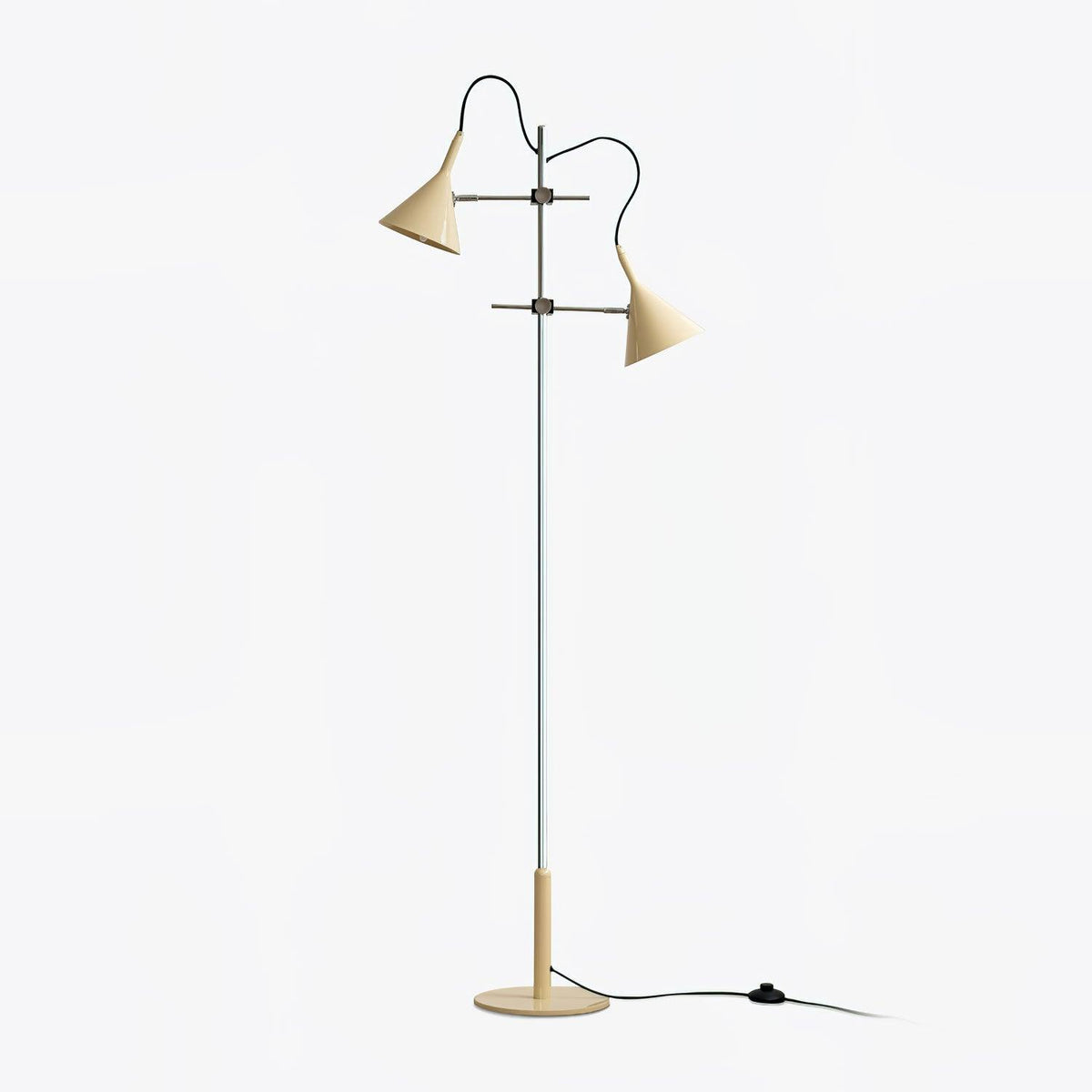Elys moderne vloerlamp in chroom en beige