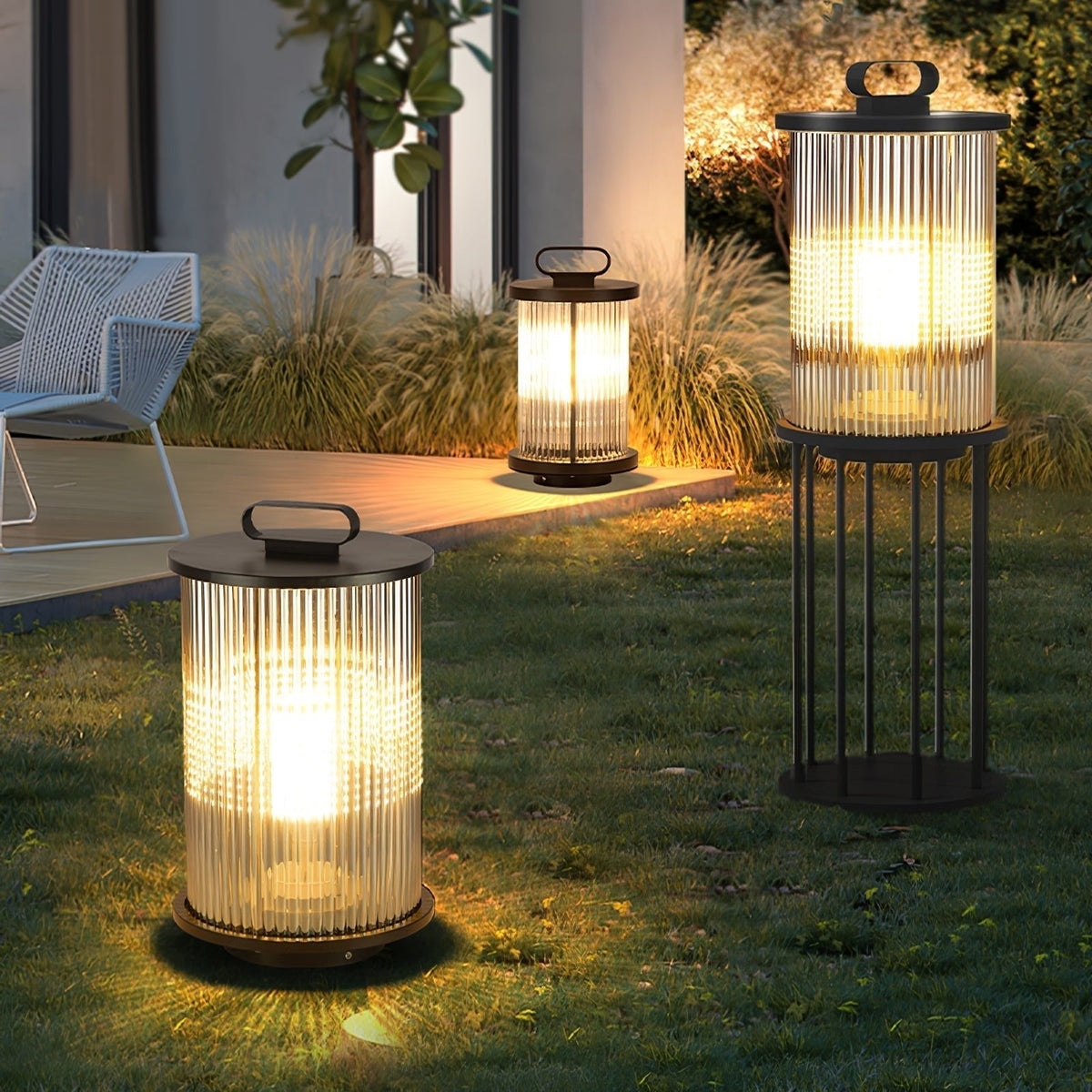 Niri vloerlamp van staal en acryl met minimalistisch ontwerp