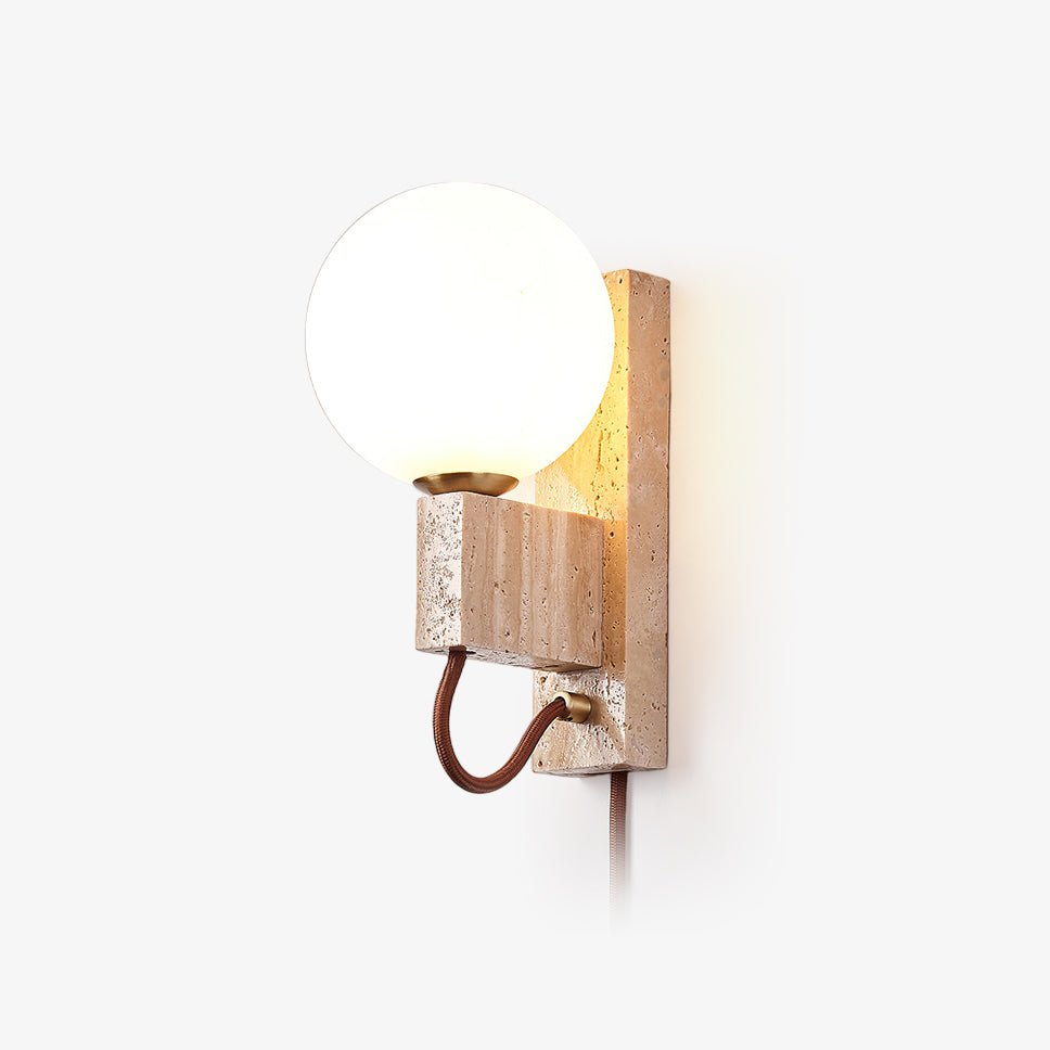 Talt bollen-travertin wandlamp
