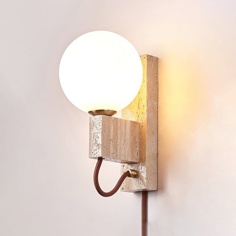 Talt bollen-travertin wandlamp
