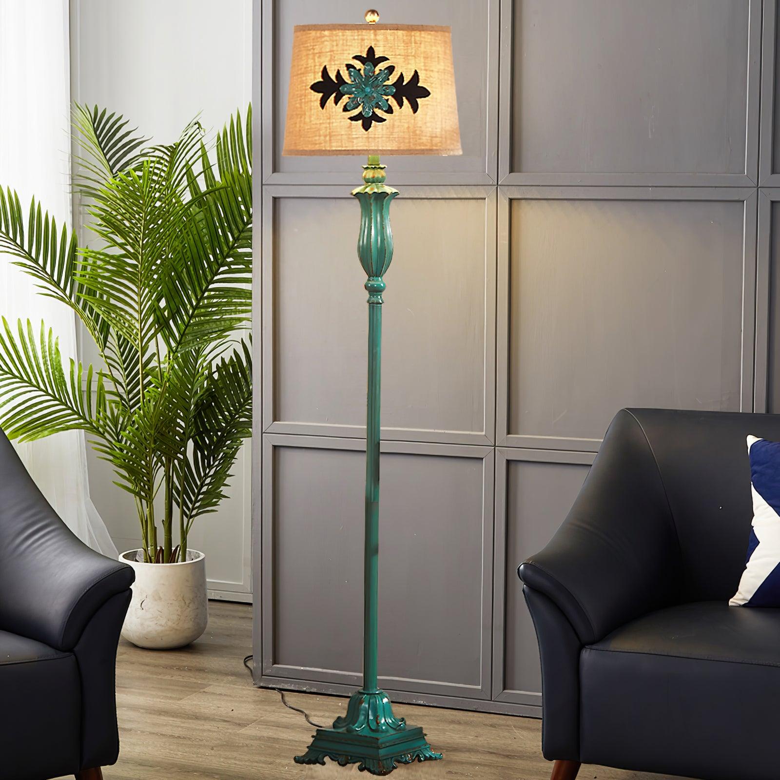 Eryn Vintage Maan LED Vloerlamp Groen Metaal/Resin Slaapkamer