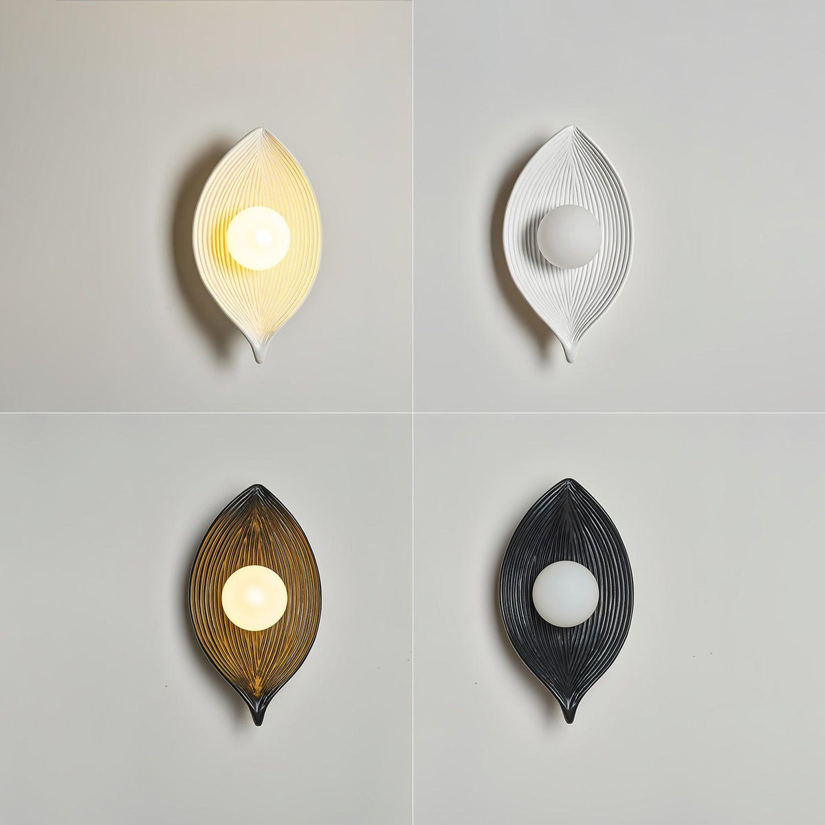 Lirixa wandlamp met bladmotief in hars en metaal