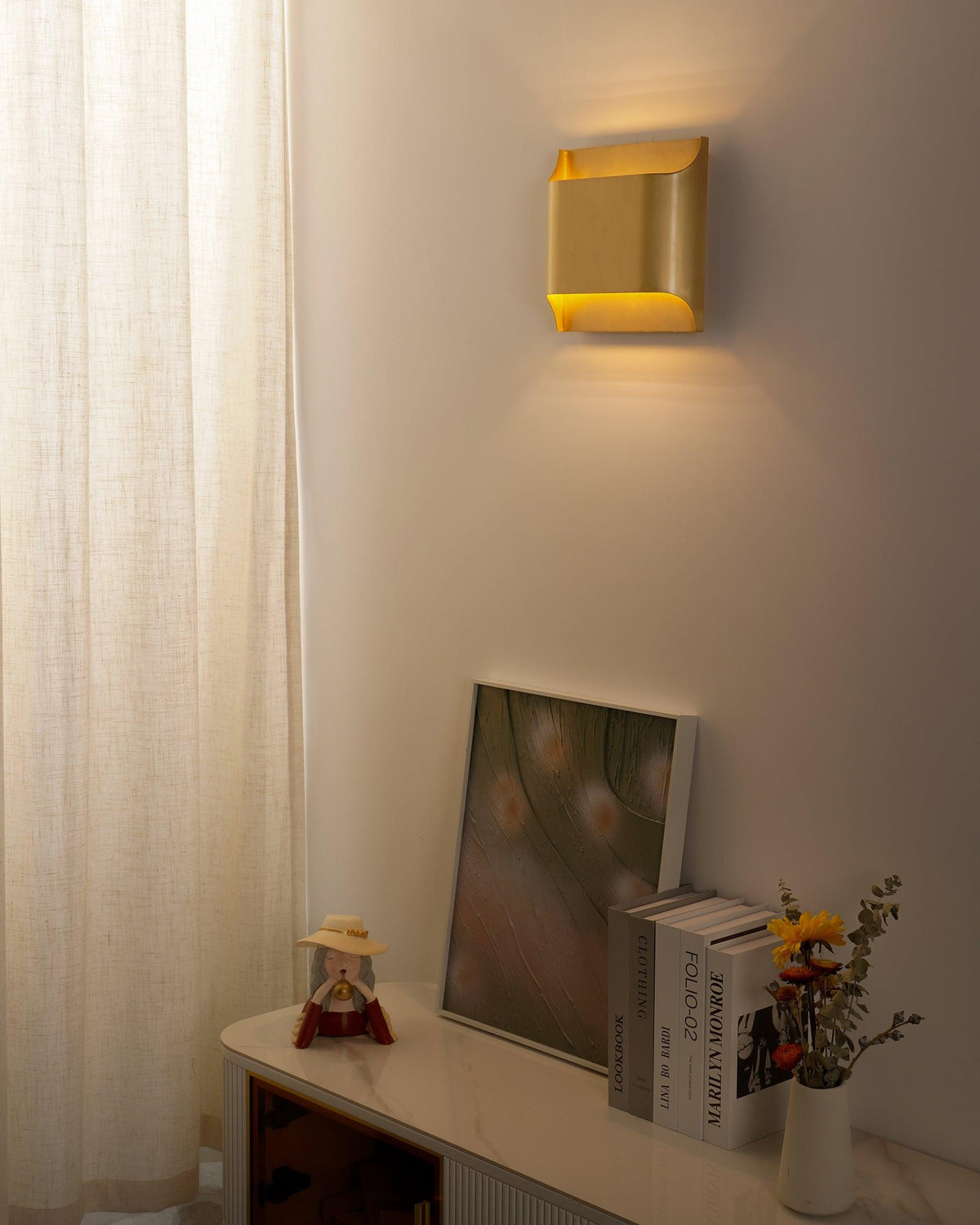 Hardy wandlamp van messing