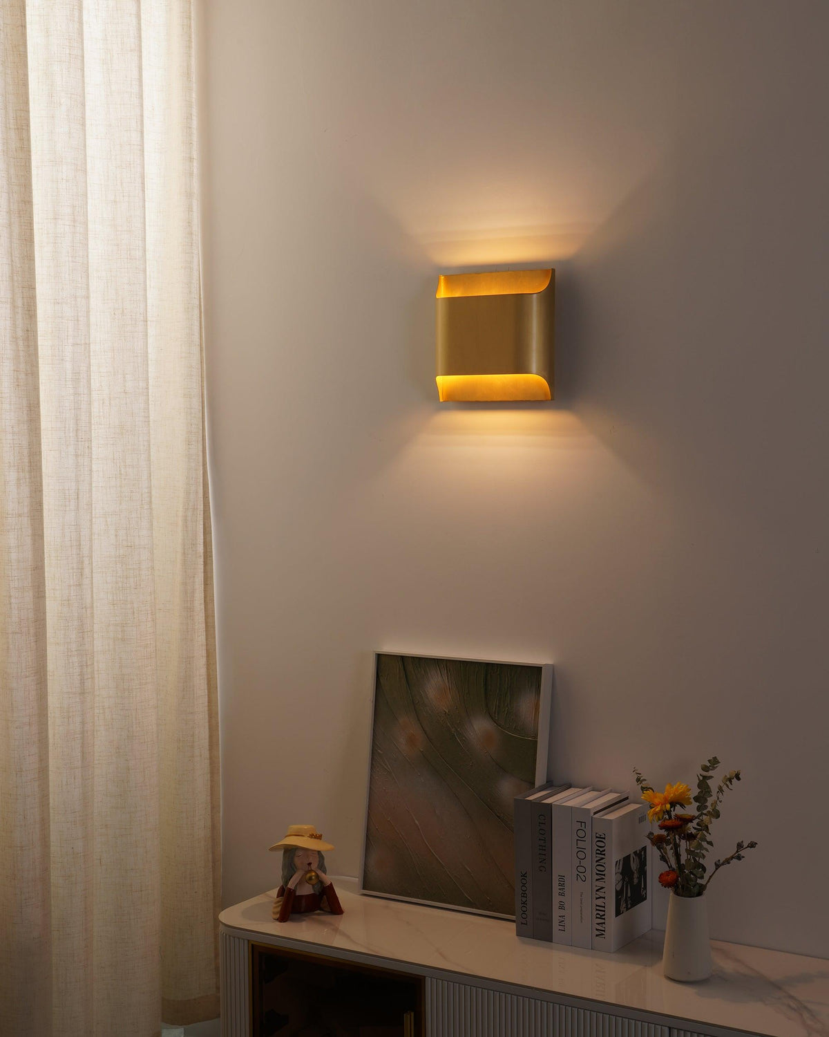 Hardy wandlamp van messing