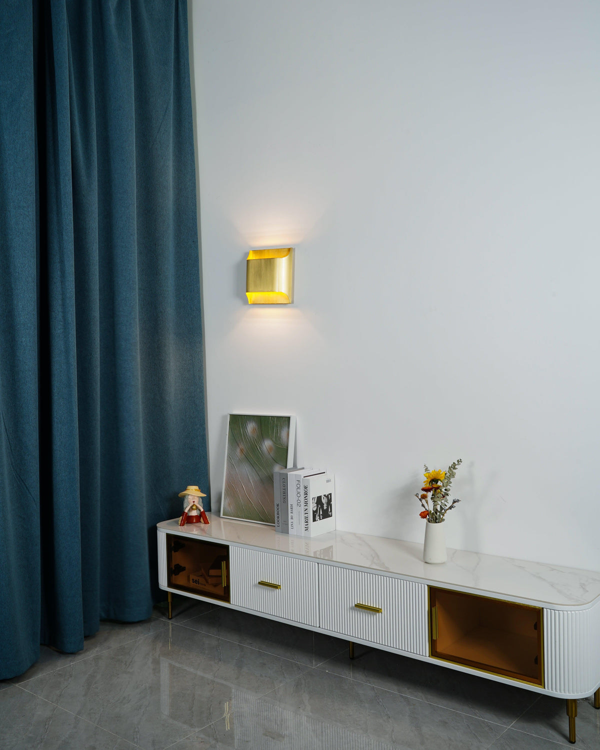 Hardy wandlamp van messing