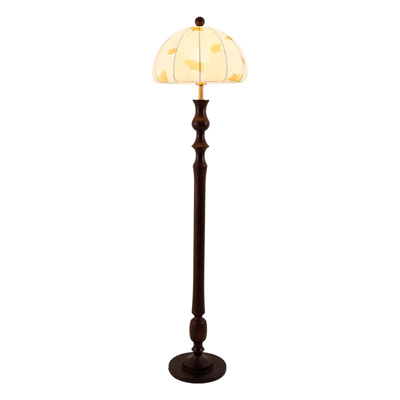 Ginkgore Houten Stoffen Vintage vloerlamp