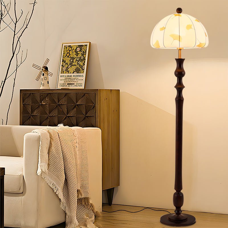 Ginkgore Houten Stoffen Vintage vloerlamp