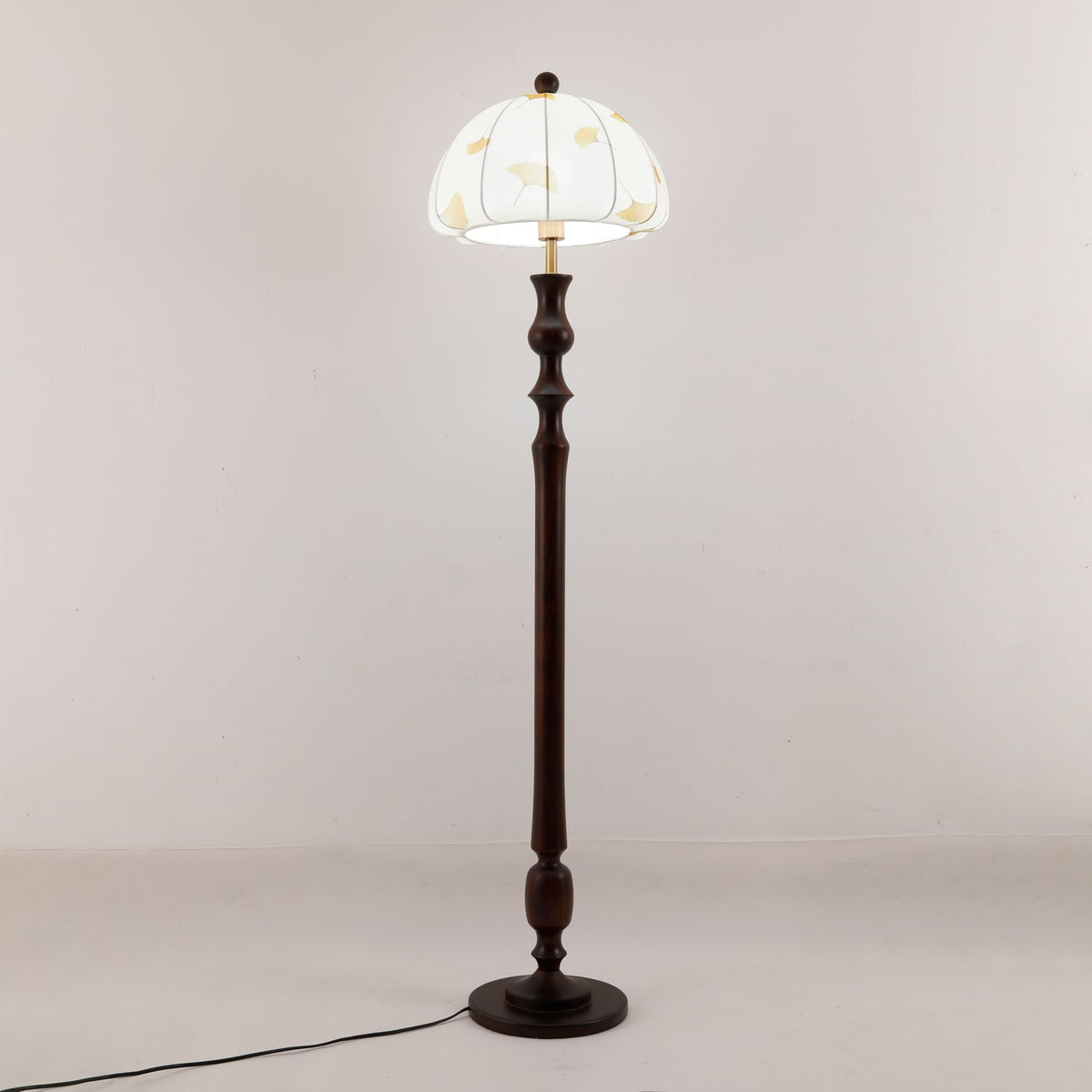 Ginkgore Houten Stoffen Vintage vloerlamp
