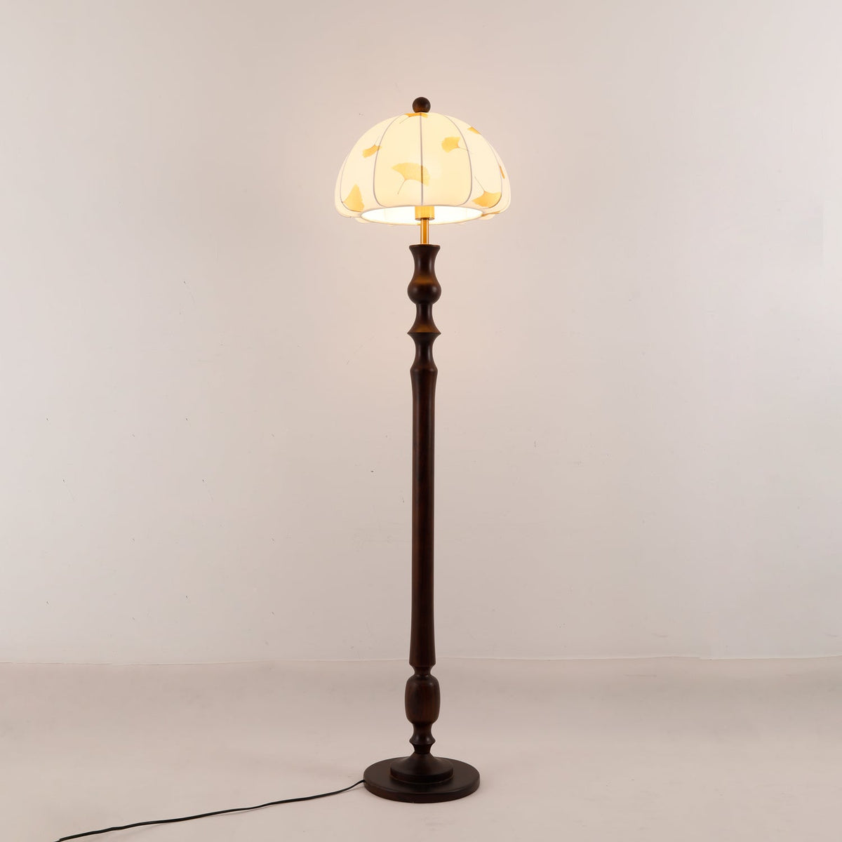Ginkgore Houten Stoffen Vintage vloerlamp