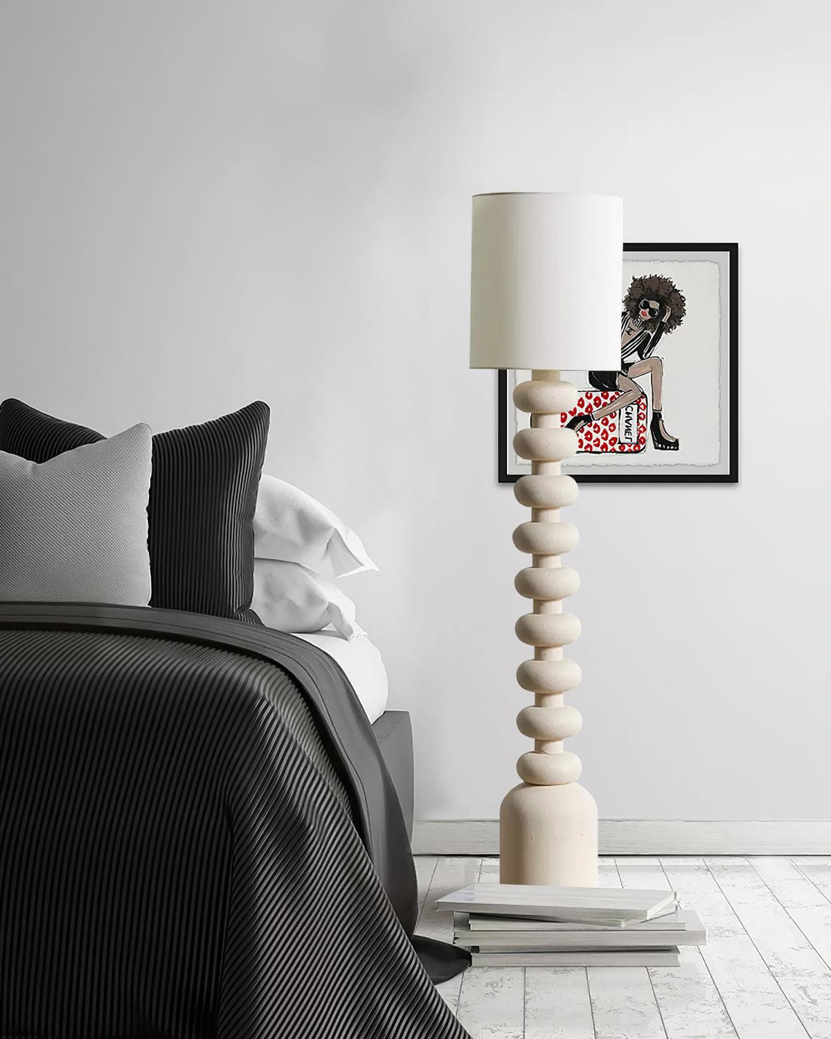 Khev Moderne vloerlamp met stoffen kap
