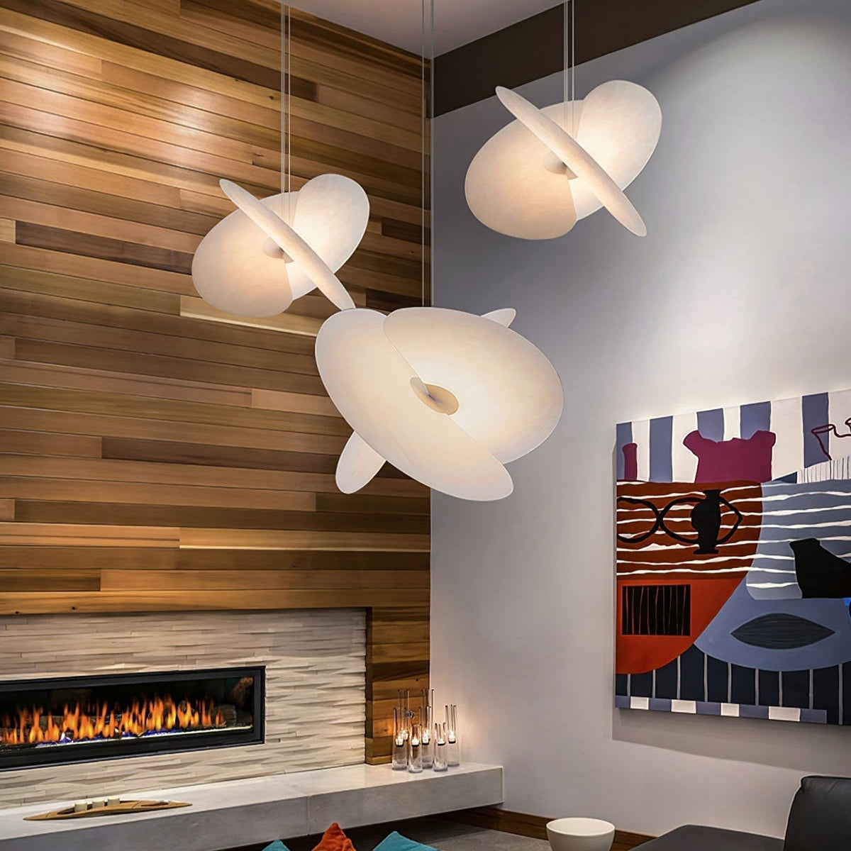 Whirl Moderne hanglamp van stof