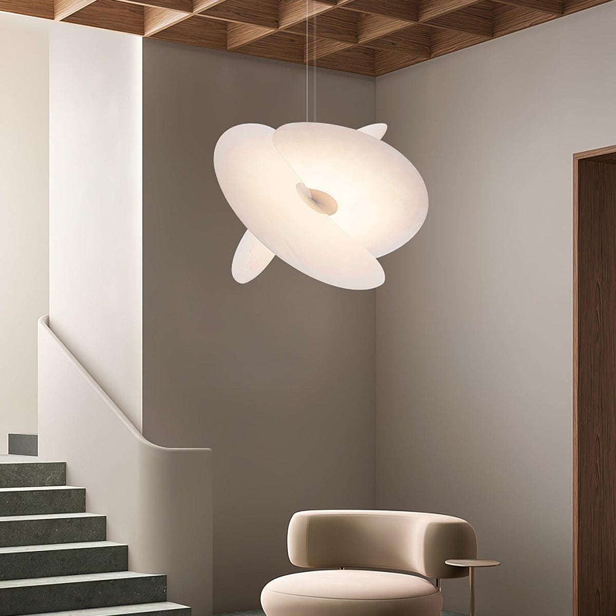 Whirl Moderne hanglamp van stof