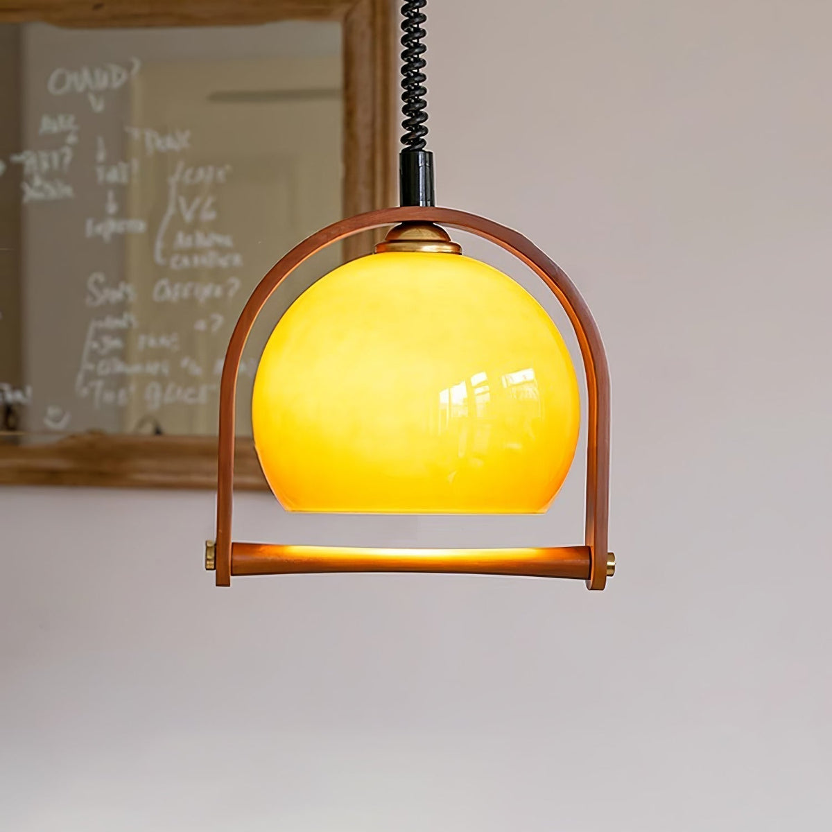 Cesilarae Premium Noordse kunst glas hout hanglamp