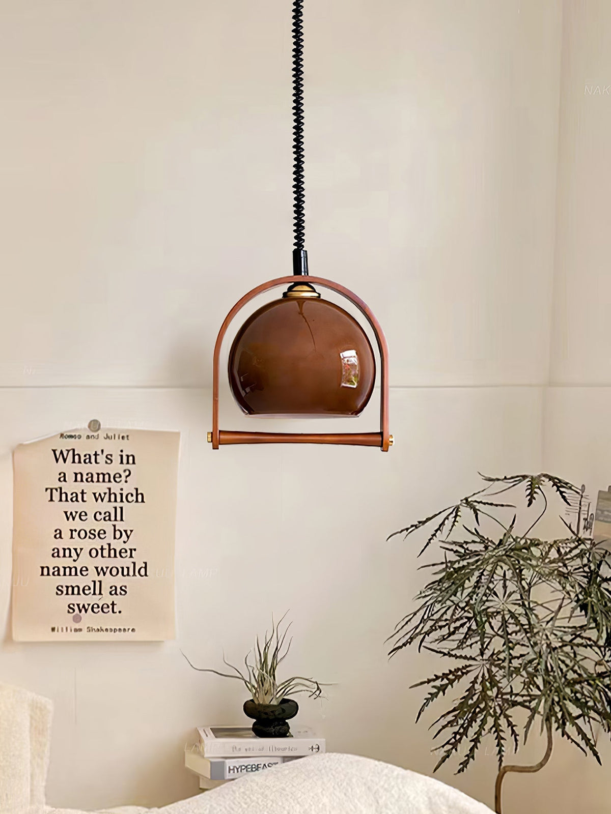 Cesilarae Premium Noordse kunst glas hout hanglamp