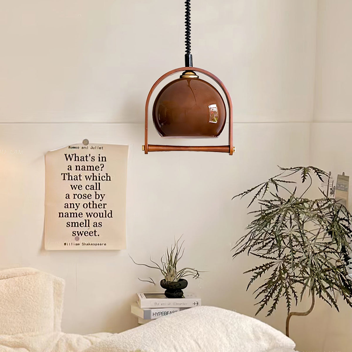 Cesilarae Premium Noordse kunst glas hout hanglamp