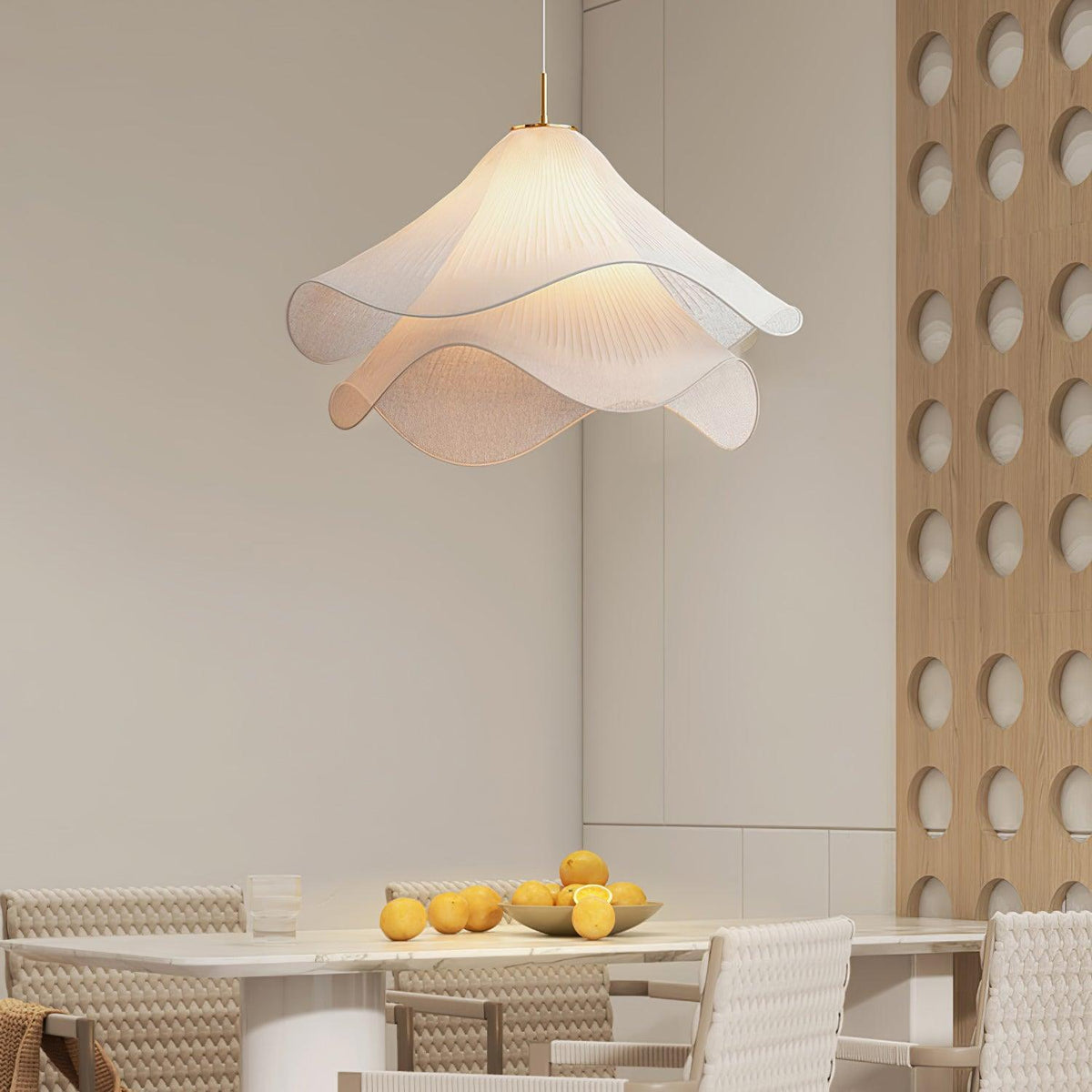 Cirirenne elegante bloemvormige stoffen hanglamp