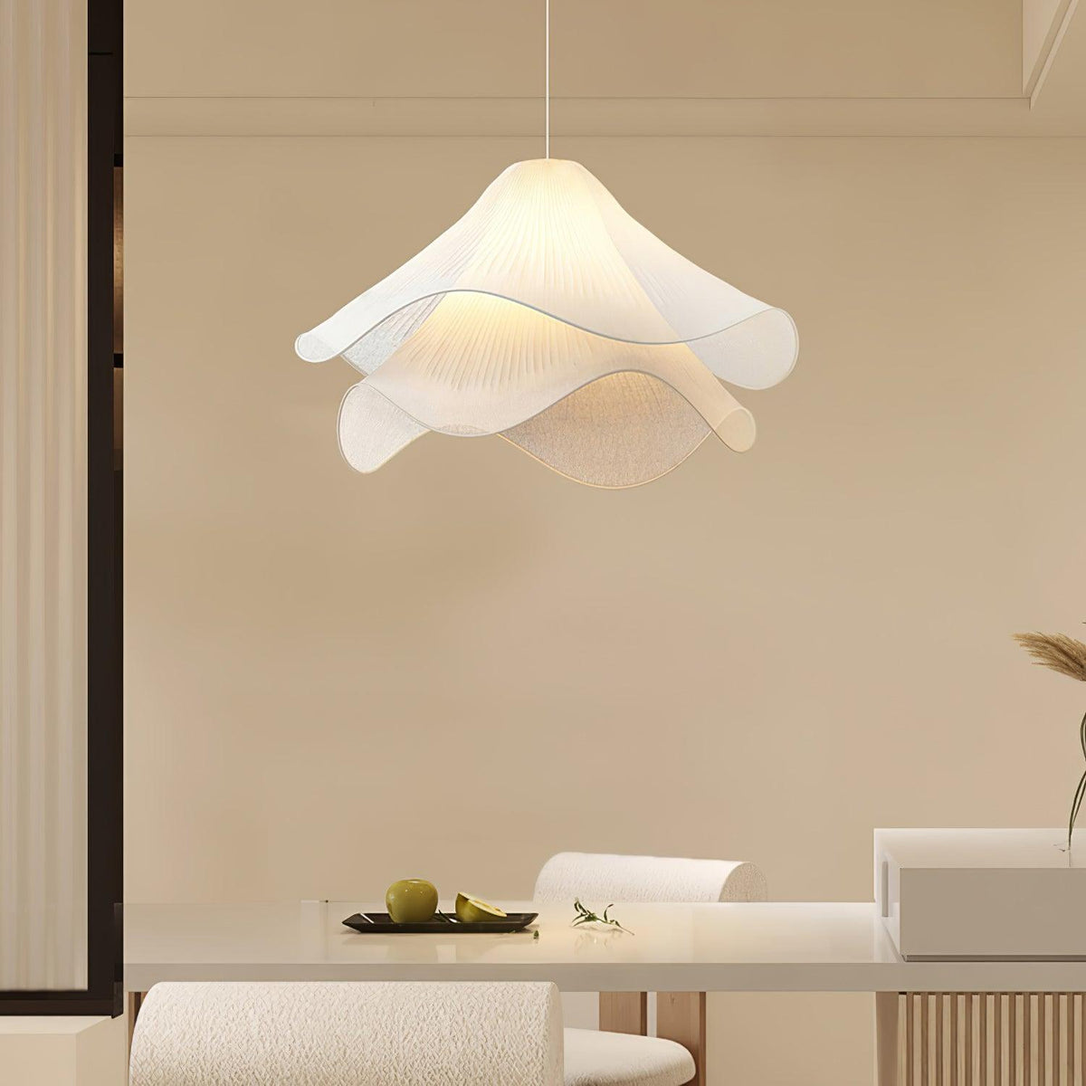 Cirirenne elegante bloemvormige stoffen hanglamp