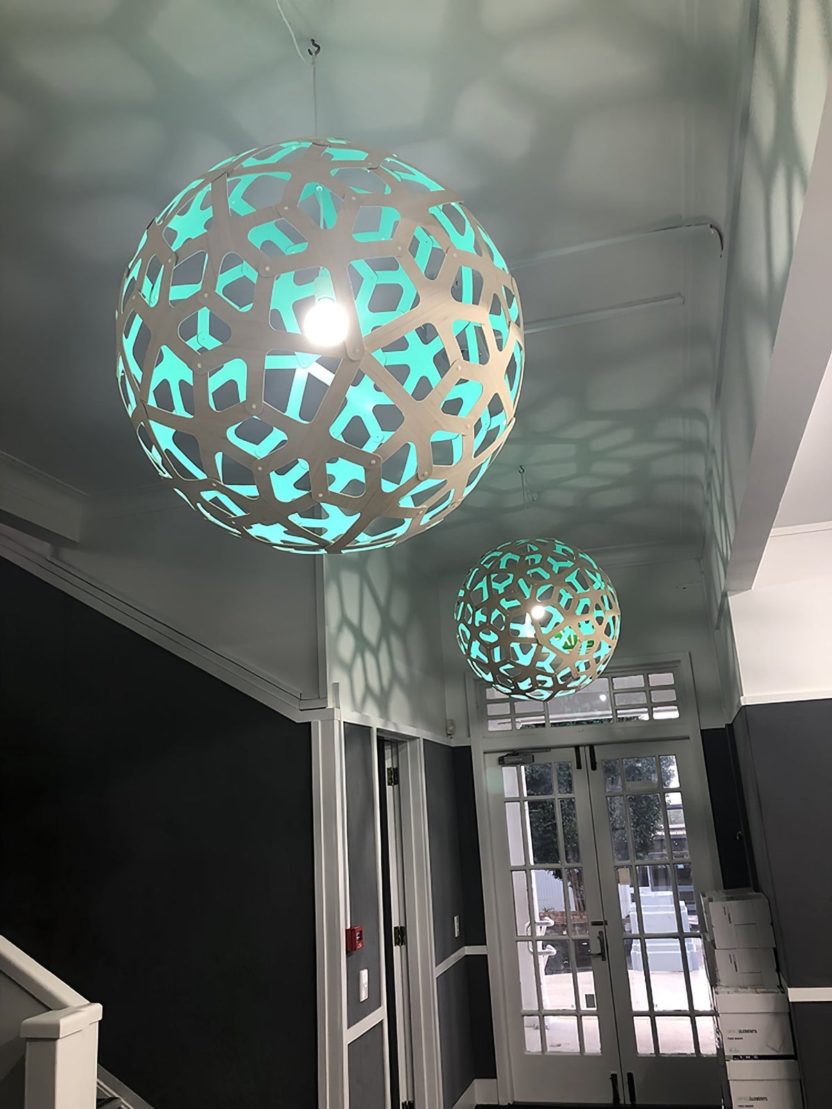 Rininia hanglamp geometrisch geweven hout