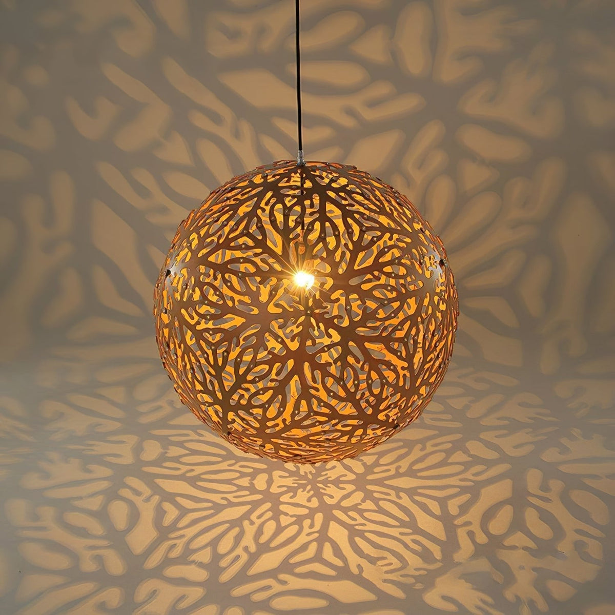 Rininia hanglamp geometrisch geweven hout