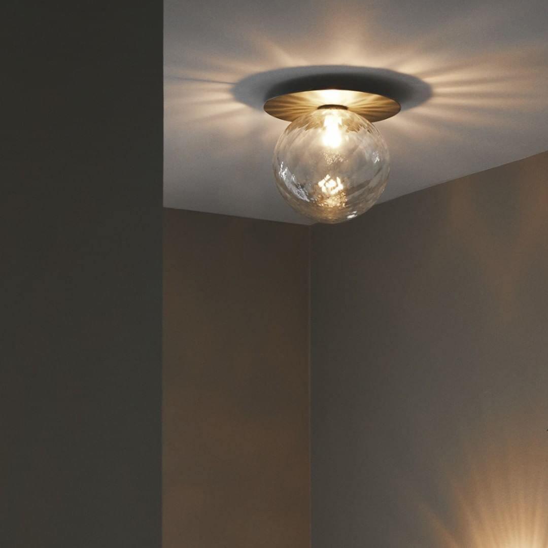 Nifte wandlamp Ronde Schijf Mondblaasglas Minimalistisch met bolvormige kap