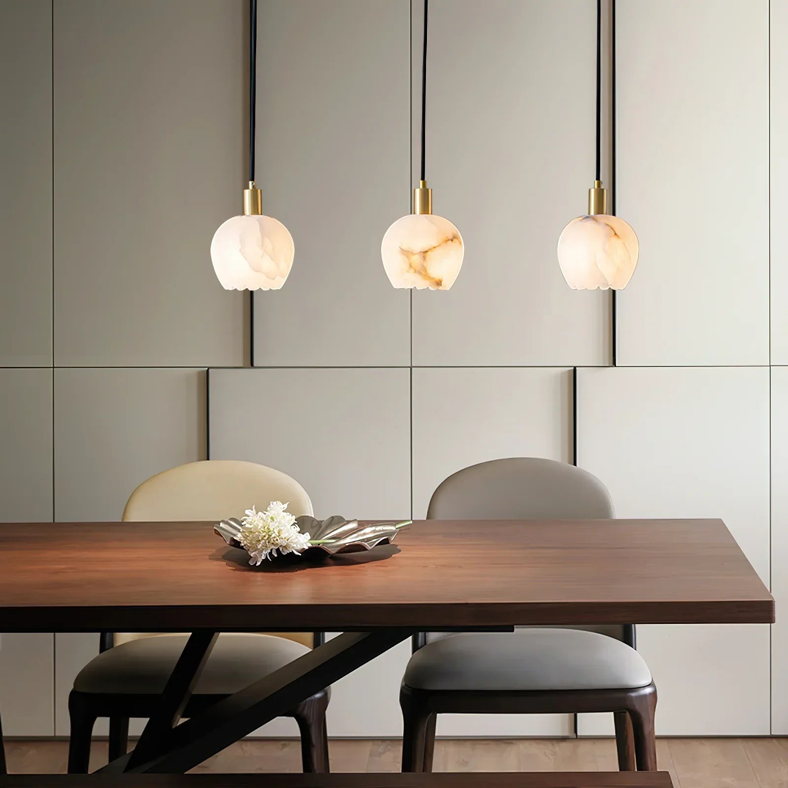 Ozawa Modern Ronde Bloem Metaal Hars Hanglampen Slaapkamer Eetkamer