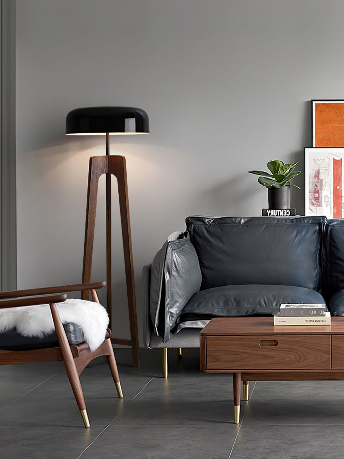 Kovain Houten Minimalistische vloerlamp
